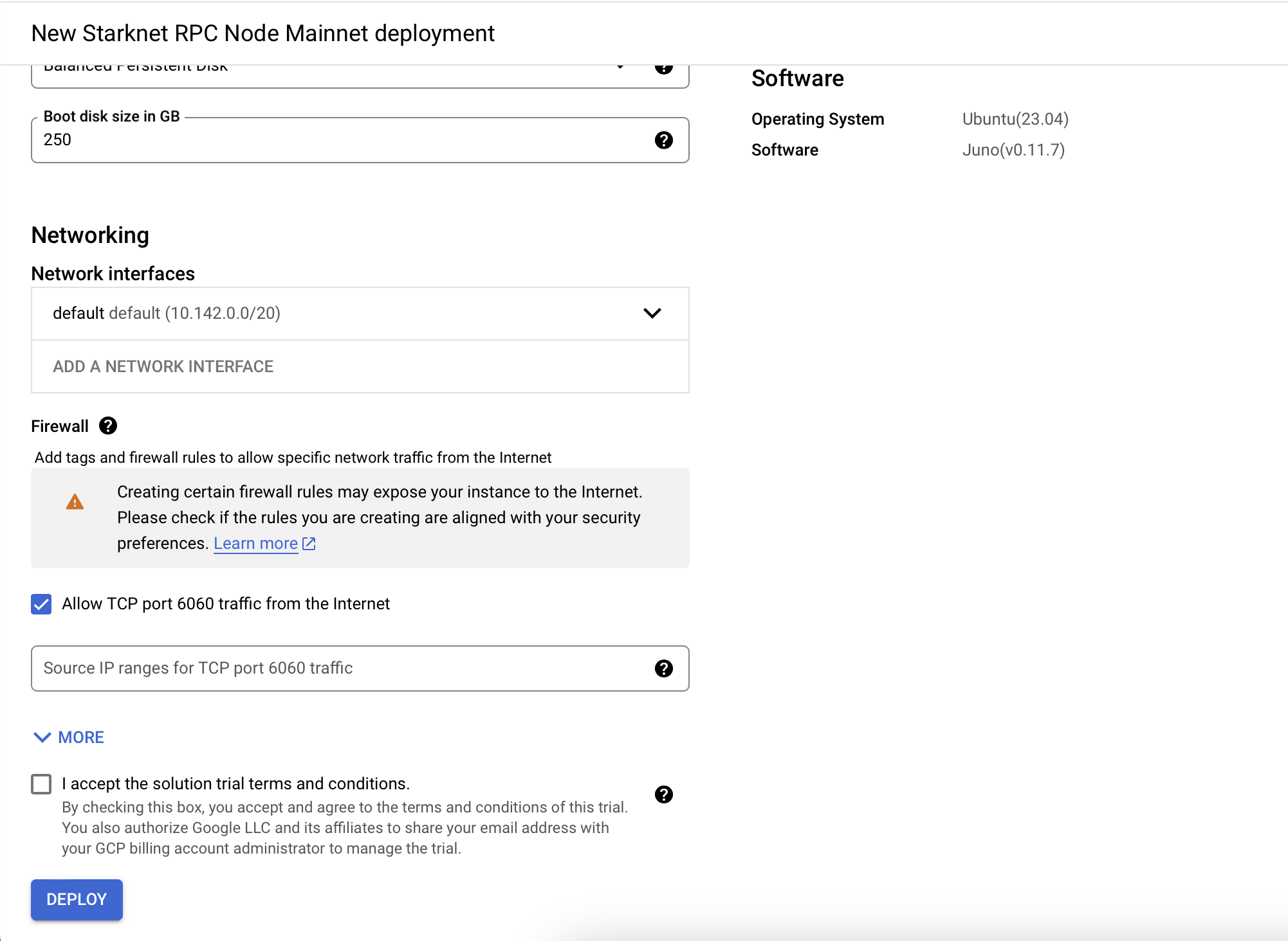 Starknet RPC Node configuration